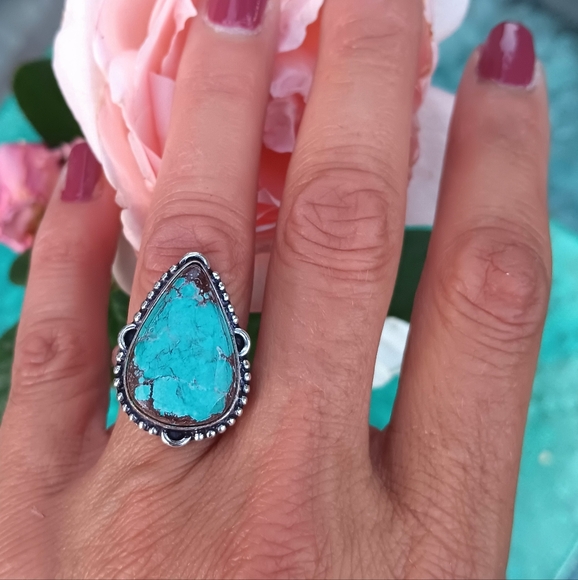 Larimar Inc Jewelry - 🩵 Genuine Turquoise Boho Sterling Silver Ring